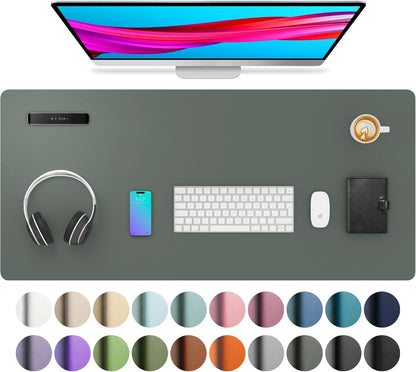 Aothia Leather Desk Pad Protector, Mouse Pad, Office Desk Mat, Non-Slip PU Leather Desk Blotter, Laptop Desk Pad, Waterproof Desk Writing Pad for Office and Home (Black,36" x 17") - Colors B