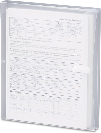 Smead 89661 Poly Side-Load Envelopes, 1 1/4-Inch Exp, Jacket, Letter, Poly, Clear, 5/Pack