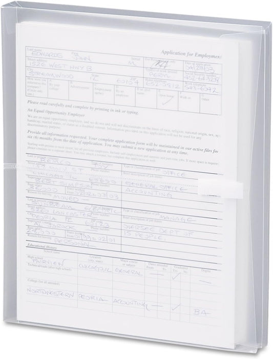 Smead 89661 Poly Side-Load Envelopes, 1 1/4-Inch Exp, Jacket, Letter, Poly, Clear, 5/Pack