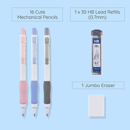 Mozart Essential Set of Lead Refills - 4 Sizes: 0.3, 0.5, 0.7 & 0.9 mm with 100 HB Lead Refills for Each - for Sketch, Architecture, Drafting, Art, Drawing Supplies, Metal Mechanical Pencils