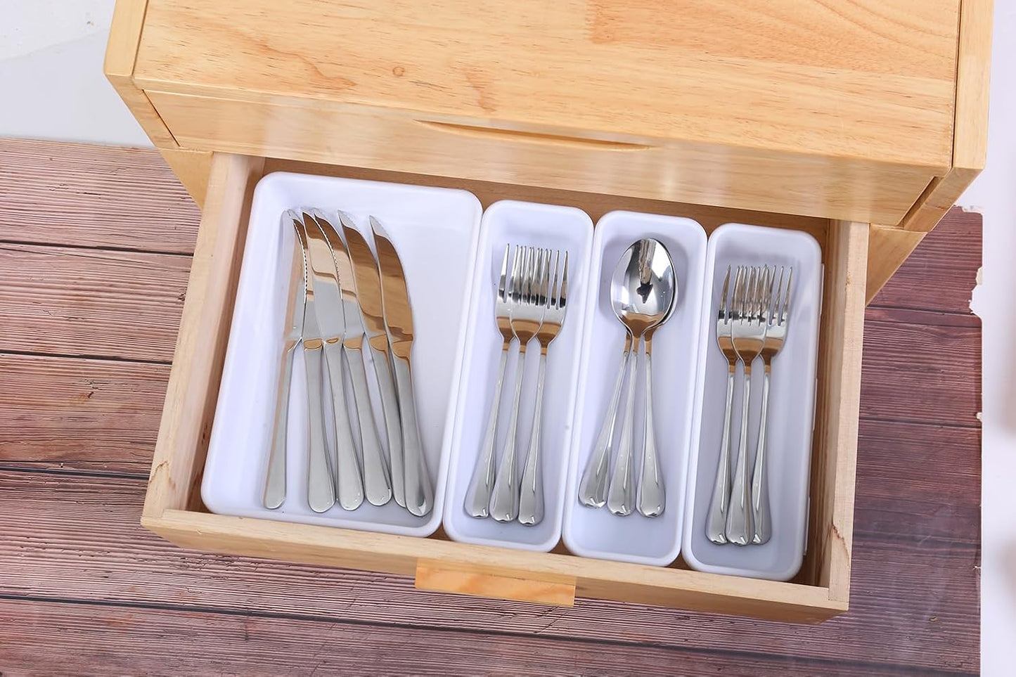 Kutesna 15 PCS Interlocking Desk Drawer Organizer Separator for Office,Bathroom,Kitchen,Makeup（Black）