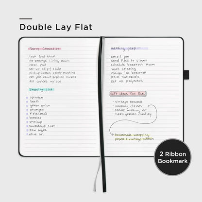 &And Per Se Lined Journal Notebook – A5 5.7”x8” College Ruled, 160 Pages, 100gsm Thick Paper, Journaling Notebooks for Writing (Black)