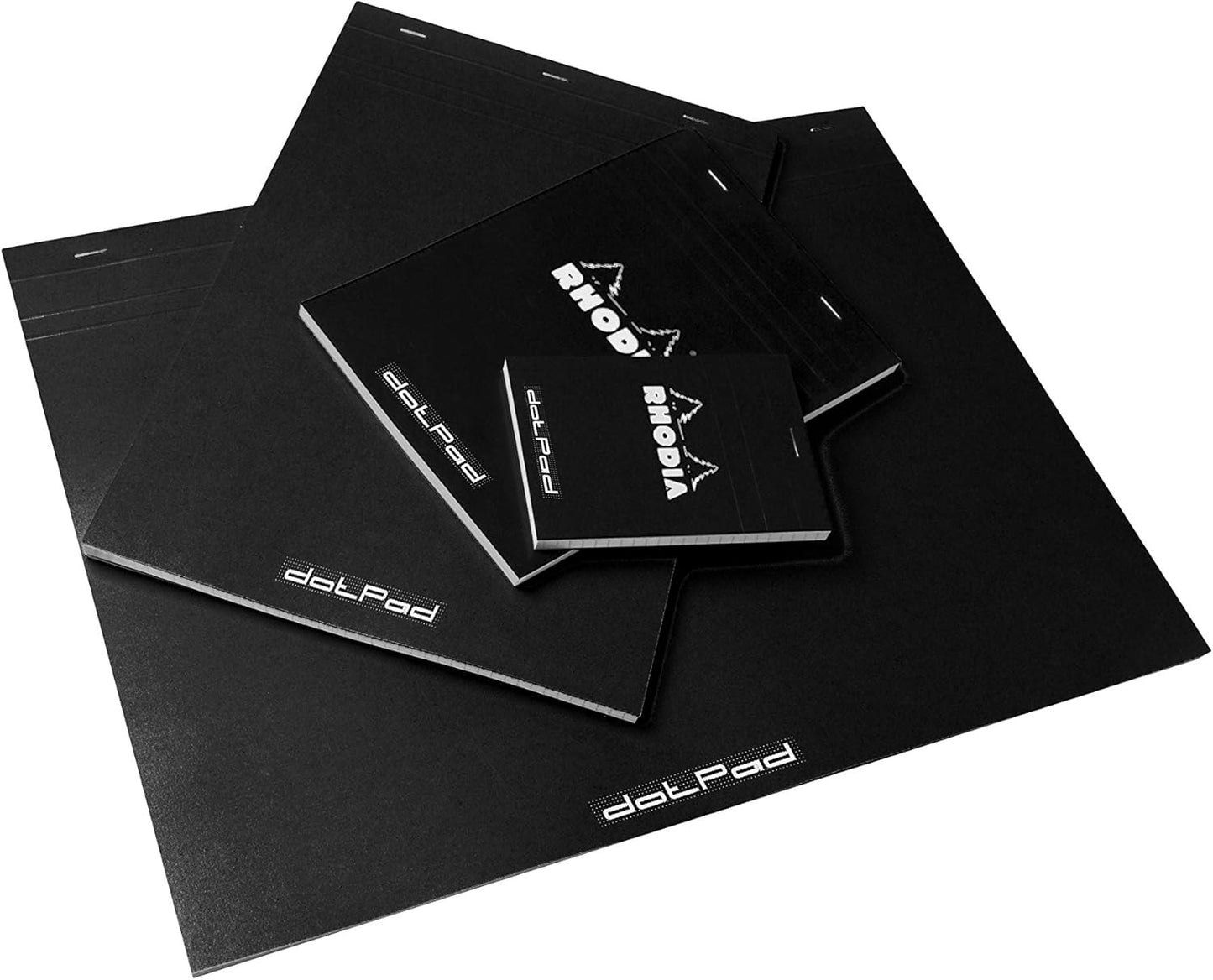 Rhodia Head Stapled Pad, No16 A5, Dot - Black