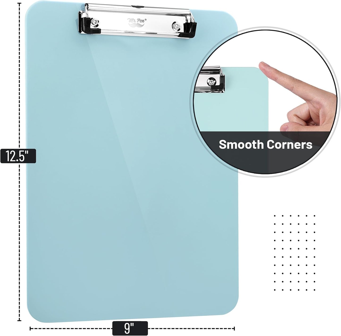 Mr. Pen- Plastic Clipboard, Letter Size, Black, Clipboard Plastic, Low-Profile Metal Clip with Retractable Hanging Hole