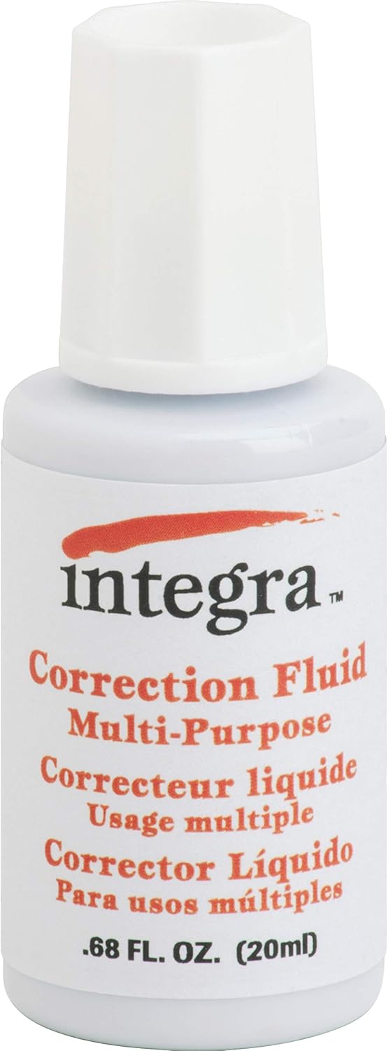 Integra Multipurpose Correction Fluid, 22ml, White (ITA01539)