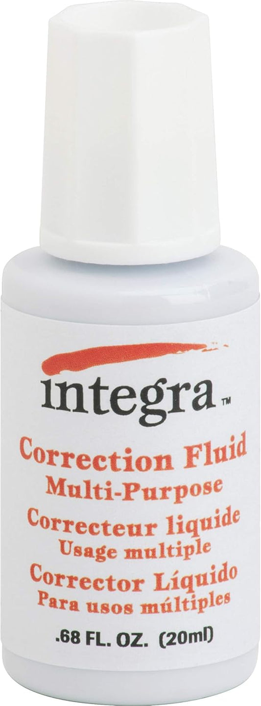 Integra Multipurpose Correction Fluid, 22ml, White (ITA01539)