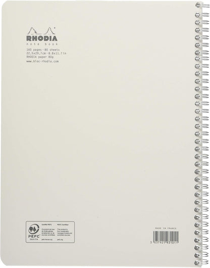 Rhodia 193101C - Spiral Notebook (Full Bound) White Notebook - A4+ - Ruled - 160 Detachable Pages - Clairefontaine Paper 80 g/m - Soft and Resistant Coated Card Cover - Classic