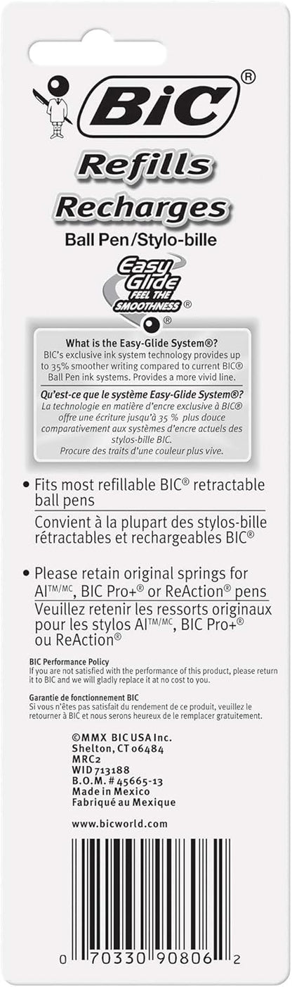 BIC Pen Refill for Wide Body/Velocity/Clear Click, Medium Point, Pack of 2, Blue - MRC21-B-BLU