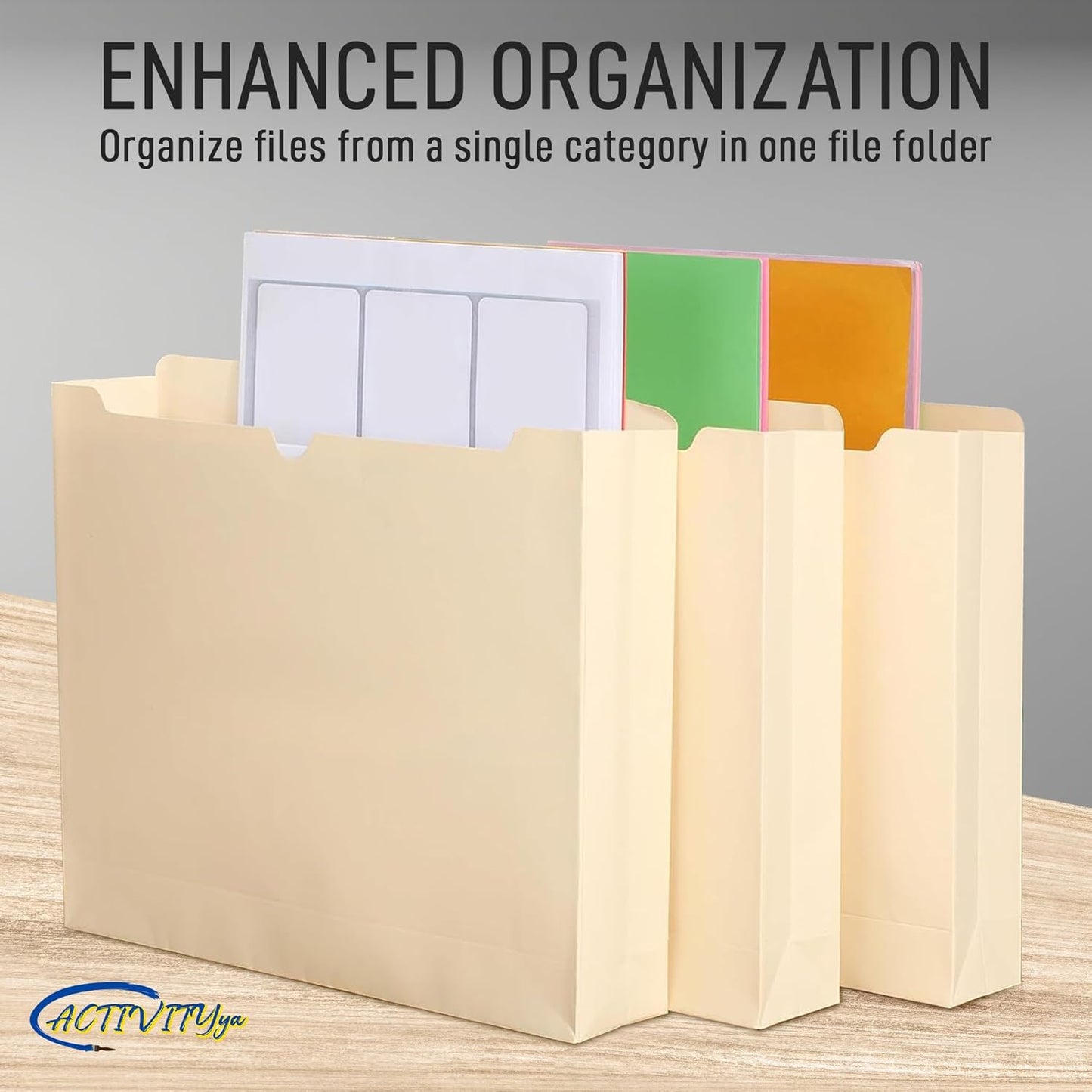 Manila File Jackets, Flat-No Expansion, Letter Size, Reinforced Straight-Cut Tab, 10 Pack