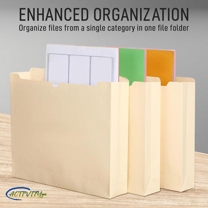 Manila File Jackets, Flat-No Expansion, Letter Size, Reinforced Straight-Cut Tab, 10 Pack