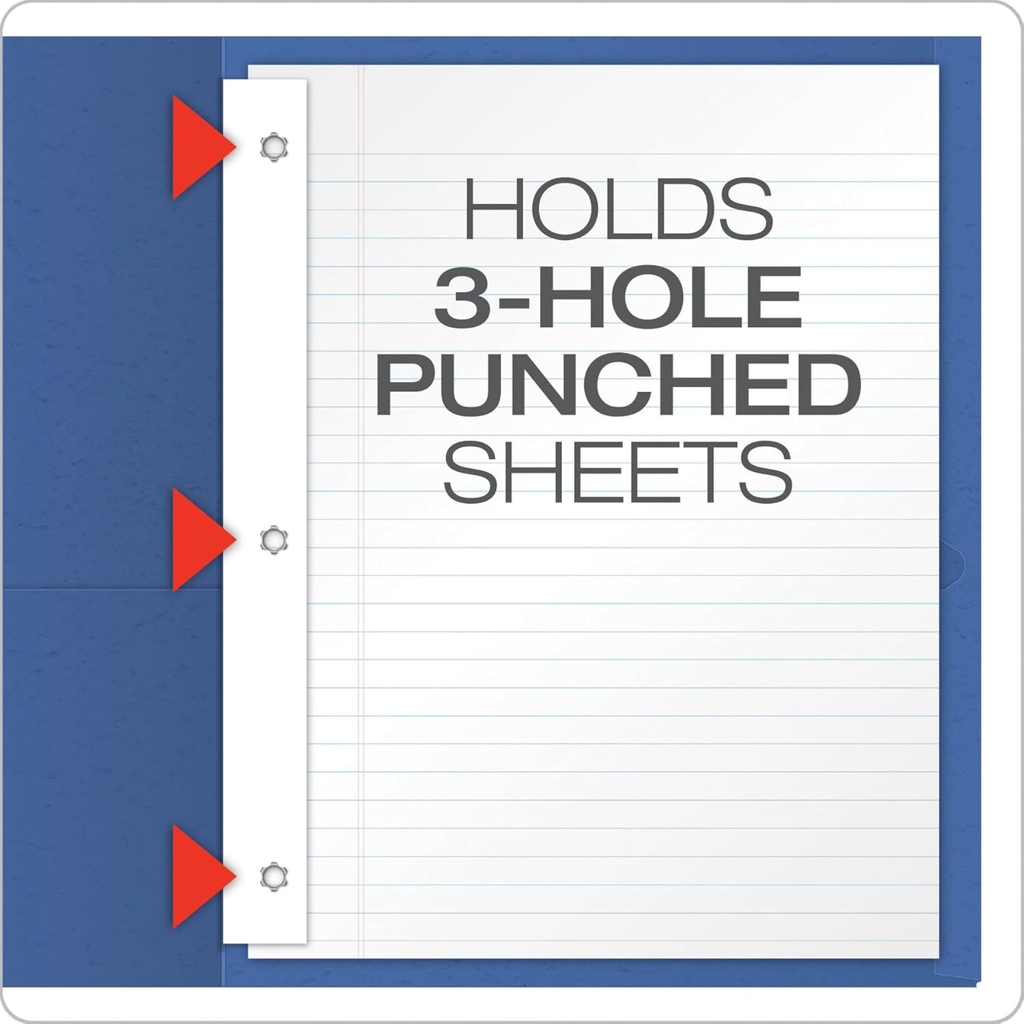 Oxford Two-Pocket Folders w/Fasteners, Red, Letter Size, 25 per Box (57711)