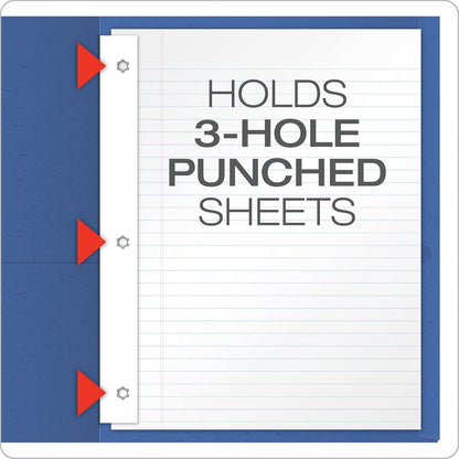 Oxford Two-Pocket Folders w/Fasteners, Red, Letter Size, 25 per Box (57711)