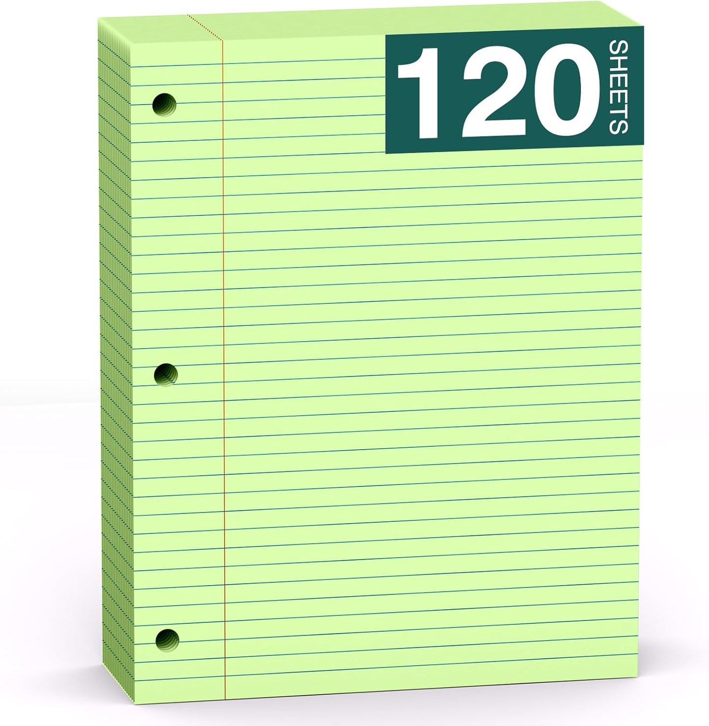 Note Pads 8 X 10.5 Loose Leaf Paper, 120Sheets, 3 Hole Punched Lined Paper, College Ruled 8 X 10.5 Notebooks, 10-1/2" X 8 Binder Writing Pads, Filler Paper For Engineering, Office, School Supplies