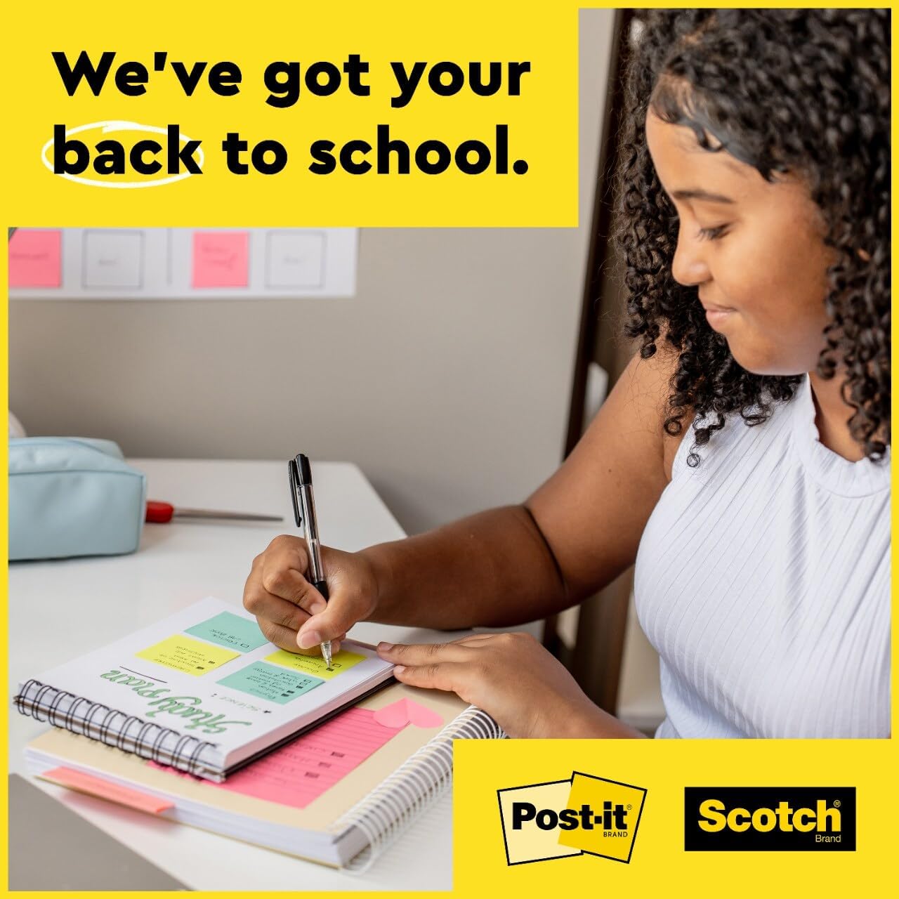 Post-it Super Sticky Notes, 5 Sticky Note Pads, 3 x 3 in., School Supplies, Office Products, for Vertical Surfaces, Monitors, Walls and Windows, First Snow White