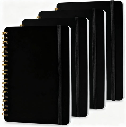 4 PCS Small Spiral Notebook 5x7, Spiral Journal Notebook, Notebooks for Work, Note Taking, School, Small Notebooks 5x7 with Strap, Cute Notebooks for Women 50 Sheets