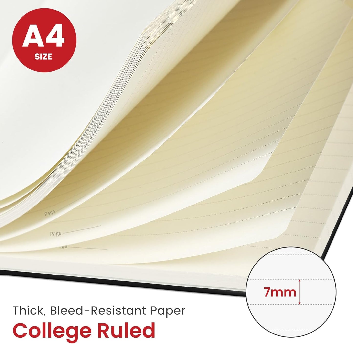 Taja Spiral Lined Notebook, 8.5"x11" Notebooks for Work, Large A4 Journal for Women & Men, College Ruled Journaling Notebook for Writing, Plastic Cover Spiral Journal, Green