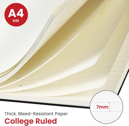 Taja Spiral Lined Notebook, 8.5"x11" Notebooks for Work, Large A4 Journal for Women & Men, College Ruled Journaling Notebook for Writing, Plastic Cover Spiral Journal, Green