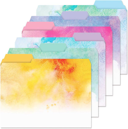 Current Floral Fun File Folders Value Pack - Bulk Set of 24, 6 Pretty Decorative Designs, 1/3 Cut Tabs, Heavy-Duty Paper Stock, Office Supplies for Home & Work, 9-½” x 11-¾” Letter Size