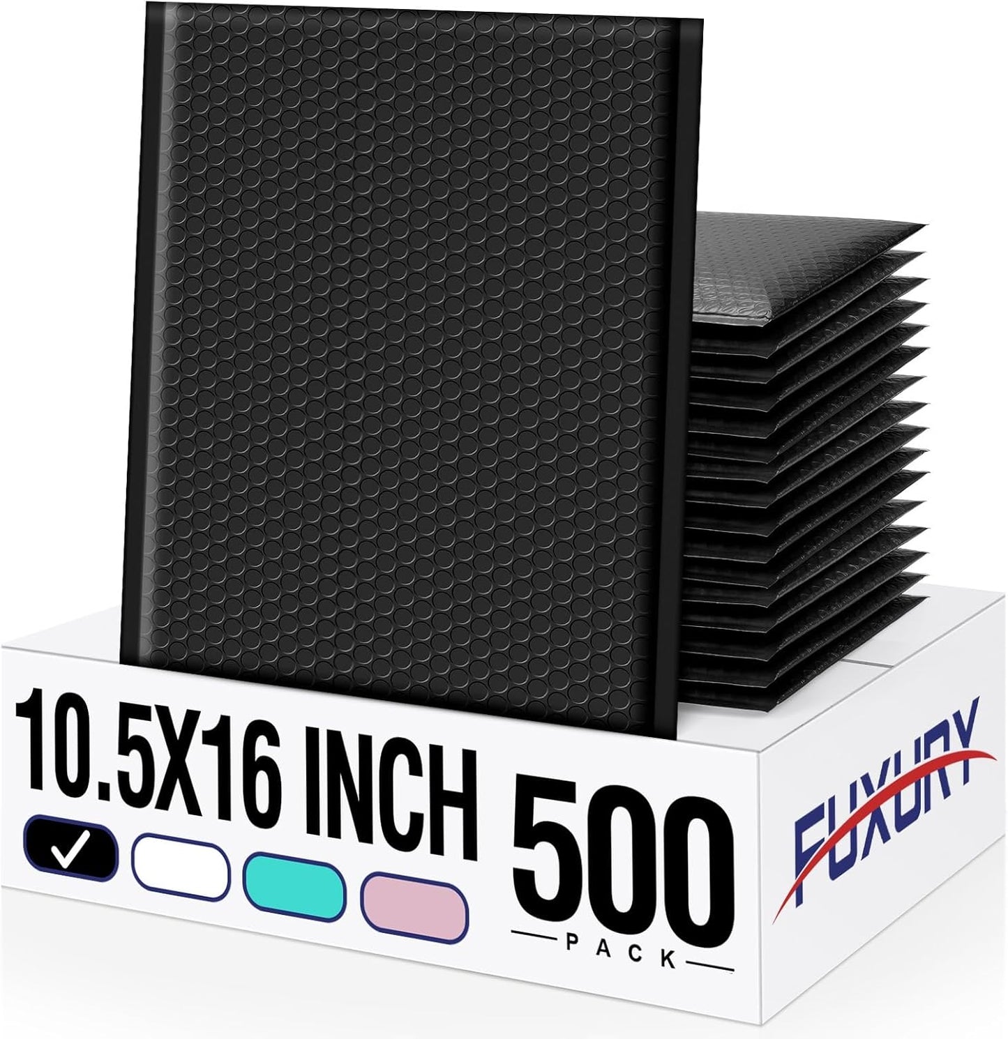 Fuxury Bubble Mailers 10.5x16 Inch 40 Pack Self Seal Padded Envelopes Waterproof Mailing Envelopes Bubble Padded Cushioning Padded Mailers Bubble Bags for Packaging Small Business Large #5 Black