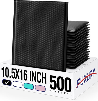 Fuxury Bubble Mailers 10.5x16 Inch 40 Pack Self Seal Padded Envelopes Waterproof Mailing Envelopes Bubble Padded Cushioning Padded Mailers Bubble Bags for Packaging Small Business Large #5 Black