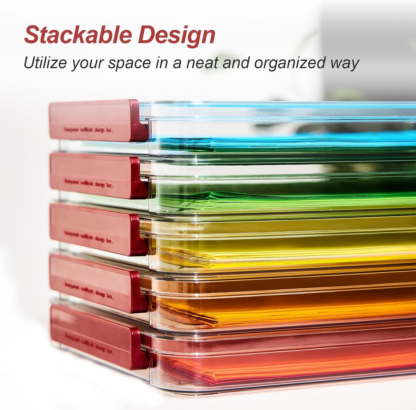 CATOOMUU 2 Pcs 5.5qt 9 x 13 Plastic Portable Project Case With Snap-Tight Latch Clear Stackable Storage Box With Lids Organizer Container For A4 File Photo Documents Scrapbook Craft Art Supplies