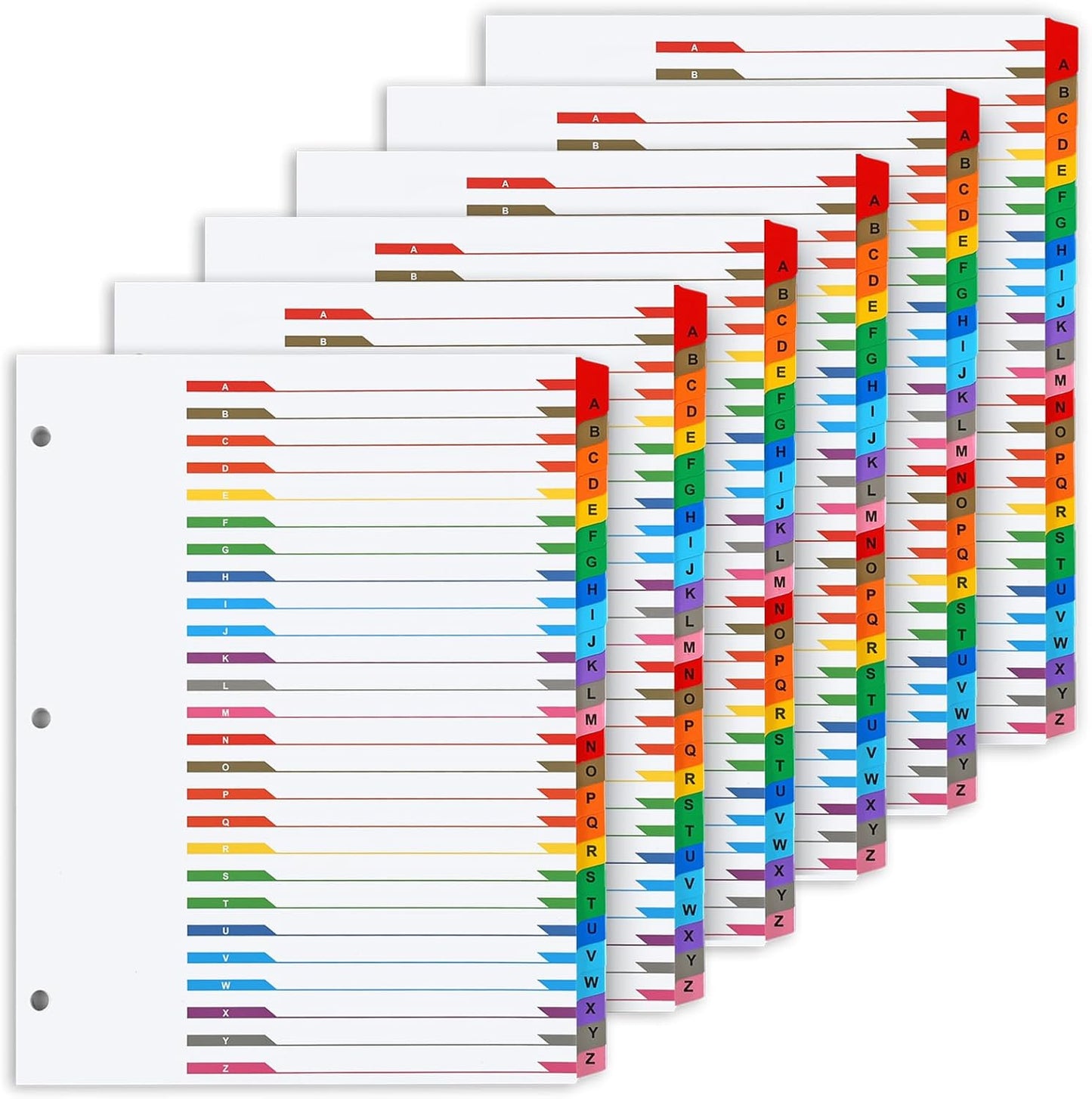 Alphabet Binder Dividers for 3 Ring Binder, COIDEA A-Z Dividers for 3 Ring Binder, Multicolor A-Z Binder Dividers with Customizable Table of Contents Page, ABC Alphabet Tabs for School Office
