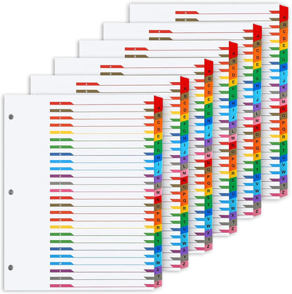 Alphabet Binder Dividers for 3 Ring Binder, COIDEA A-Z Dividers for 3 Ring Binder, Multicolor A-Z Binder Dividers with Customizable Table of Contents Page, ABC Alphabet Tabs for School Office