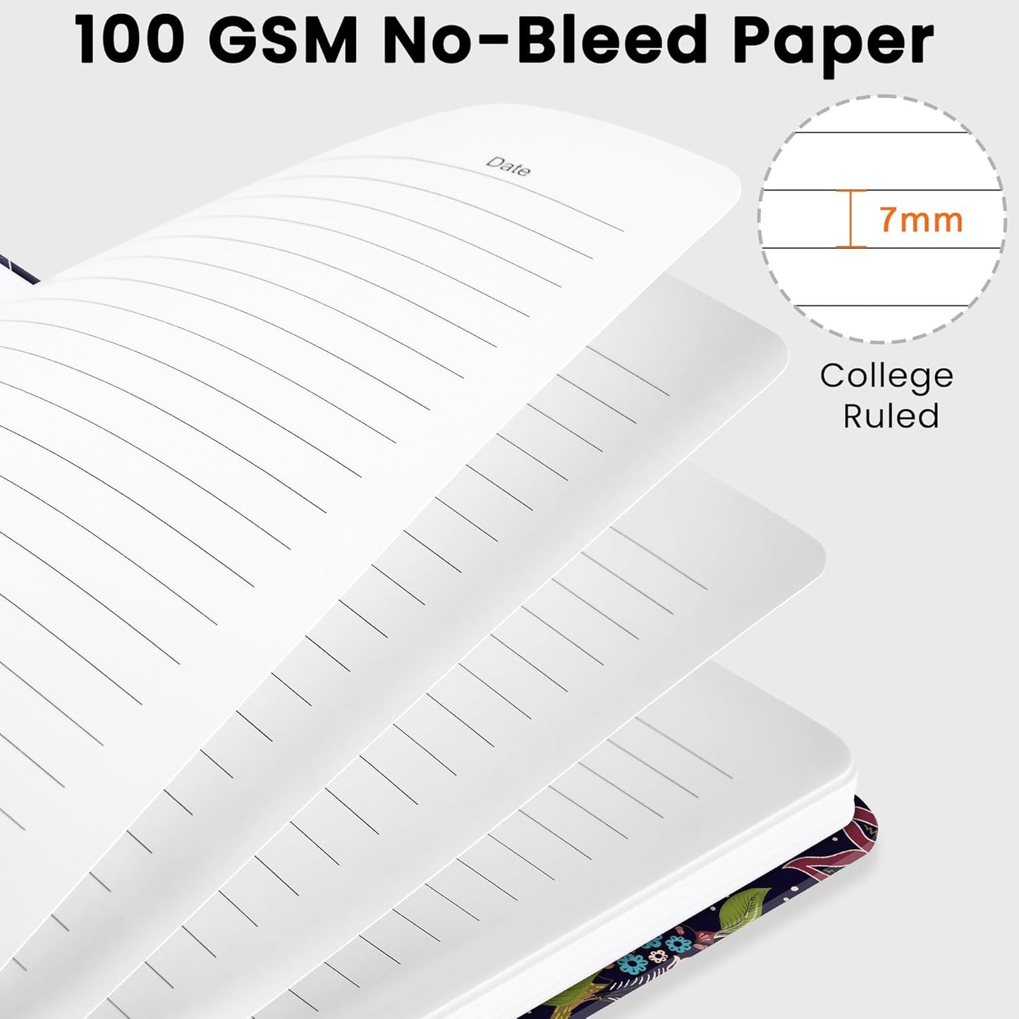 CICPAP Lined Spiral Journal Notebook, A5 College Ruled Notebook for Journaling, Note-Taking, and Daily Planning, Durable Hardcover with an Elegant Design, Purple
