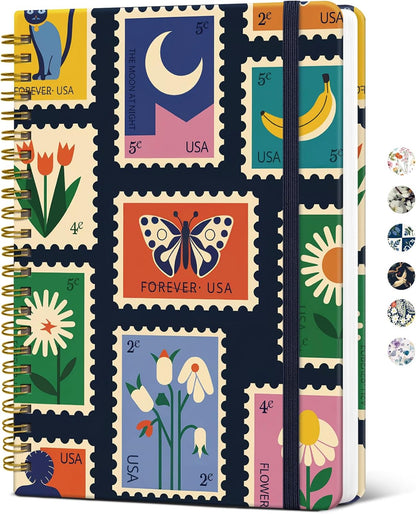 Taja Spiral Journal Notebook for Women, Pretty Hardcover Lined Notebook for Work & Note Taking, Aesthetic Cute Journal for Writing, 140 Pages, 5.8"x8.3", Floral