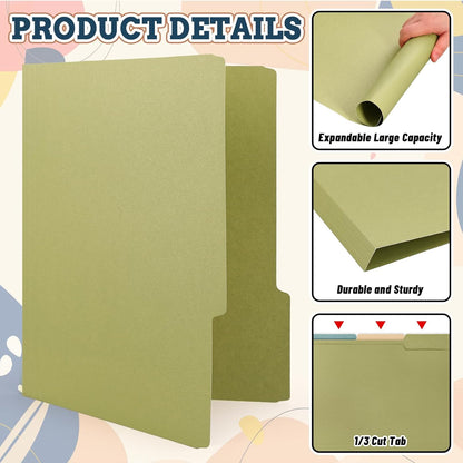 Whaline 24 Pack Dusty Blue File Folders Letter Size 6 Colors Gradient Blue File Pockets with 1/3 Cut Tab for Home Office Classroom Supplies, 8.9 x 11.6 Inch