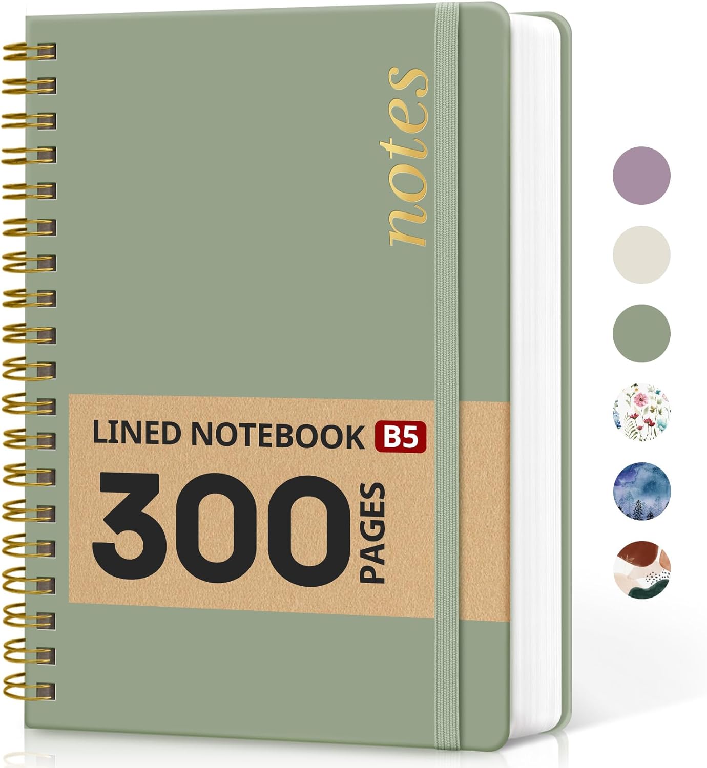 Lined Spiral Notebook Journal for Work, 300 Pages Thick B5 (7.1"x10") College Ruled Journal for Women & Writing, Hardcover Notebook for Note Taking, Perfect for Office Home School Supplies, Purple