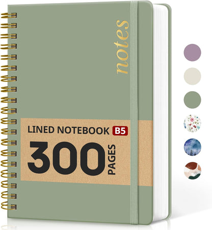 Lined Spiral Notebook Journal for Work, 300 Pages Thick B5 (7.1"x10") College Ruled Journal for Women & Writing, Hardcover Notebook for Note Taking, Perfect for Office Home School Supplies, Purple