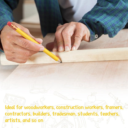Fainne 96 Pcs Jumbo Pencil with Black Core Cedar Wooden Pencil with Eraser for Carpenters Students Teachers School Construction Woodworkers Beginners Office Workers(Red,Classic)