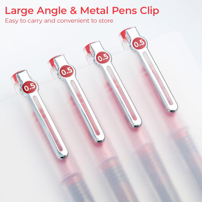 M&G Liquid Ink Rollerball Pens 12 Pcs, 0.5mm Black Ink Extra Fine Point Pens, Quick Drying Ink Fine Tip Roller Ball Pens with Plug-In Cover & Anti Slip Grip for Smooth Writing Office School Home Gift