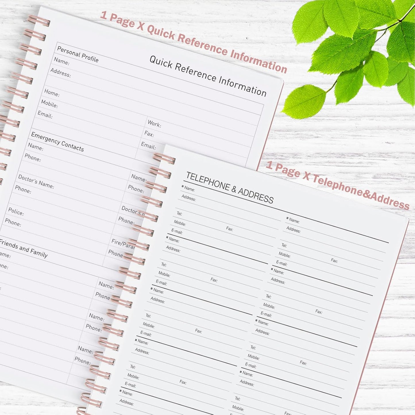 Daily Planner Undated, Asten To Do List Notebook Hourly Schedules Spiral Appointment Planner for Men and Women,PVC Hardcover,Elastic Closure, Inner Pocket 8.3" x 5.8" (Black)