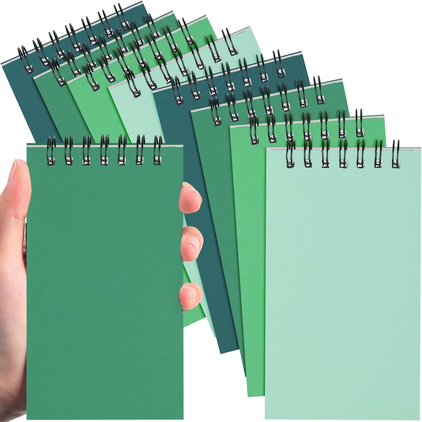Tenceur 2 Pcs Pocket Notebook Bulk Small 3x5 Inch Spiral Notepads Mini Top Bound Notebook with Lined 120 Pages Ruled Memo Pads for Office College Nurse Essentials Back to School Gift (Black)