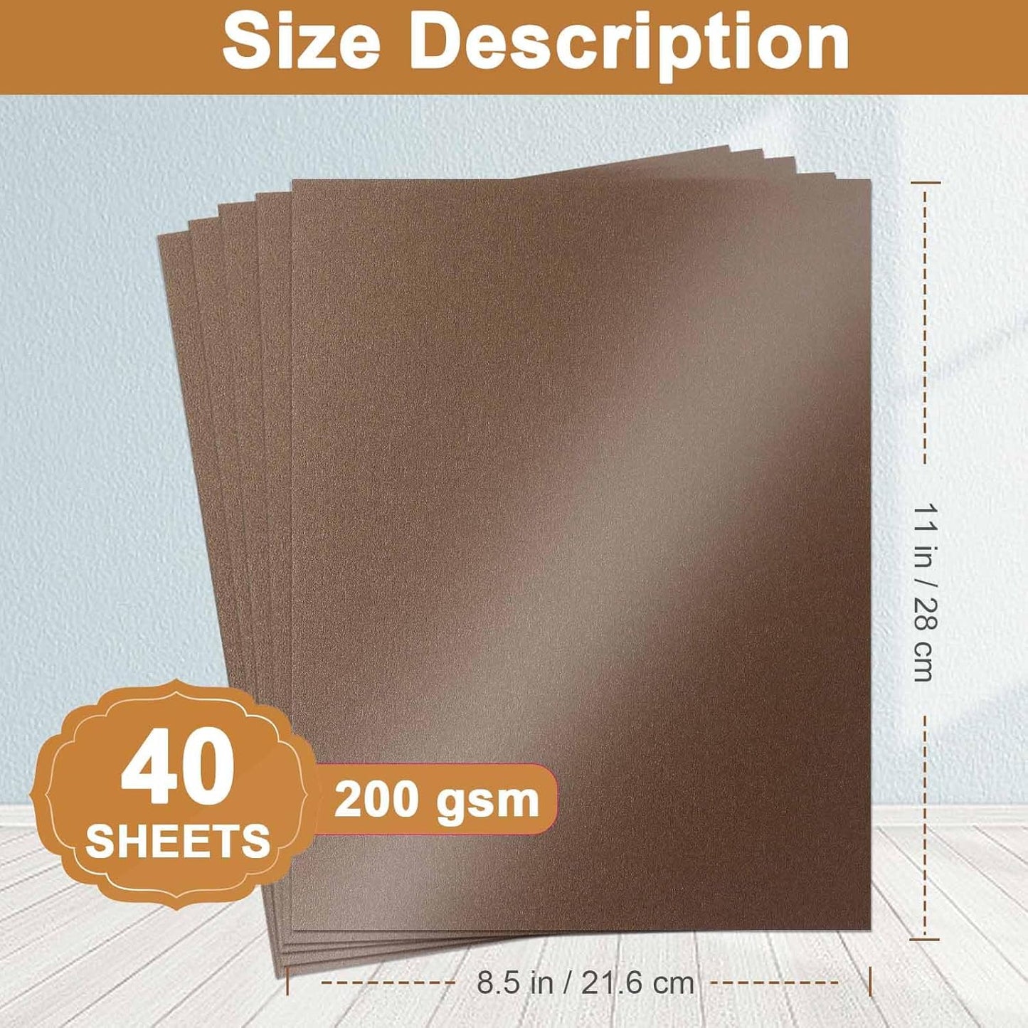 Silunkia 40 Sheets Gold Shimmer Cardstock 8.5 x 11 Certificate Paper, 75lb Craft Paper Card Stock for Cards Making, Birthday Decorations, Wedding Invitations, Greeting Cards