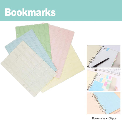 A6 A5 6-Holes Colorful PVC Cover Round Ring View Binder with Snap Button Closure File Folder for Loose Leaf Sheet Protectors Notebook Refill (Pink Daisy, A5 Mini Set) - Colors B