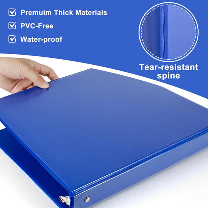 CIXILDTS 1-Inch Round Ring Binders, Standard 3 Ring Binder Fit Letter Size Paper, Presentation View Binders, 6 Packs, Assorted