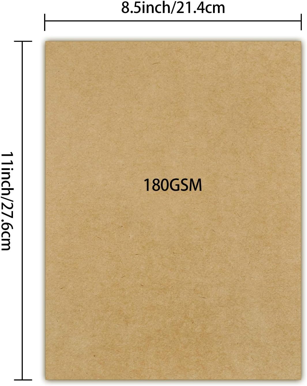 Kraft Paper,Kraft Cardstock for Arts, Crafts, Office, 70 Sheets 8.5 x 11 Inches 180GSM Kraft Paper