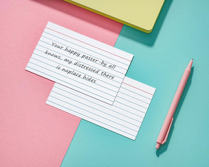 YIZUUN Index Cards 3x5, Flash Cards with Ring, 200 PCS, Ruled Note Cards, Flash Cards for Studying, 4 Packs of 50 sheets, 3x5 Note Cards for Office, Home, School
