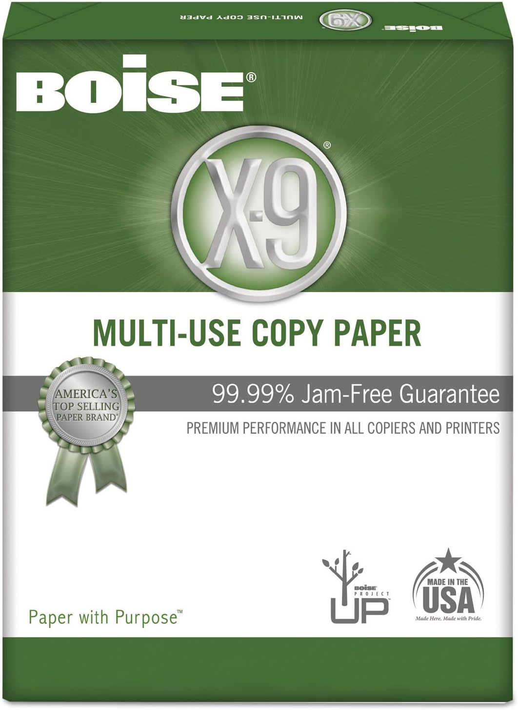 1 Pallet, 40 cases of Boise® X-9® Multi-Use Printer & Copy Paper, 400 Reams, White, Letter (8.5" x 11"), 200,000 Sheets Per Pallet, 20 Lb, 92 Brightness
