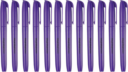 PATIKIL Purple Highlighter, 12 Pack High Lighters No Bleeds Highliters Pens Neon Clear View Bright Quick Dry Pocket Marker Pen Sticks Chisel Tip Cute for Books Office Adults Classroom