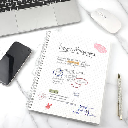 BESARME 2PCS 80 Sheets Large Graph Paper Spiral Notebook 8.5" × 11", A4 Graph Paper Notebook College Ruled Spiral Notebooks for School Office
