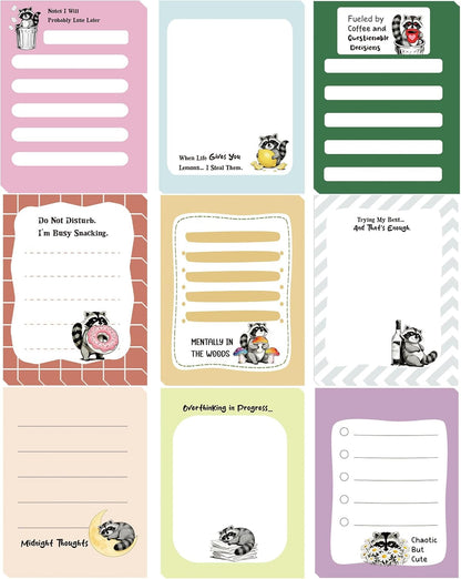 Dumpster Fire Sticky Notes 9 Pack, Funny Dumpster Fire Notepads for Work Stress Relief, Cute Self-Stick Memo Note Pads for Office, Humorous Gifts for Coworkers Students School Office Supplies 3×3 Inch