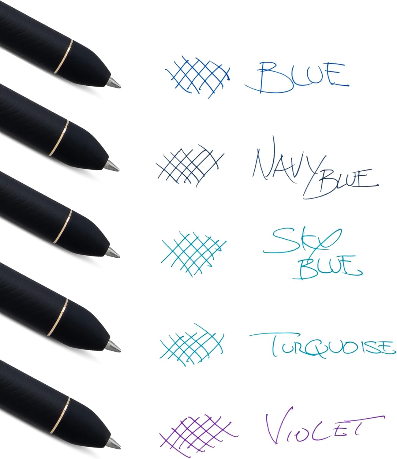 Pentel EnerGel Kuro Shades of the Ocean, Retractable Liquid Gel Pen, Assorted Ink Colors, Pack of 5 (BL437OCNPF5)