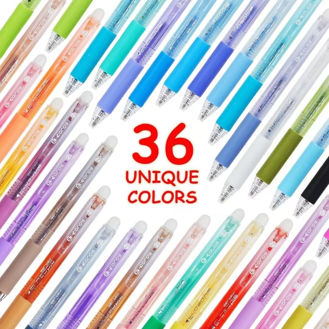 Retractable Erasable Gel Pens Clicker,Fine Point 0.7mm Smooth Writing Pens,Cute Pens For Writing Journaling Taking Notes School Office Home. (12 Colors)