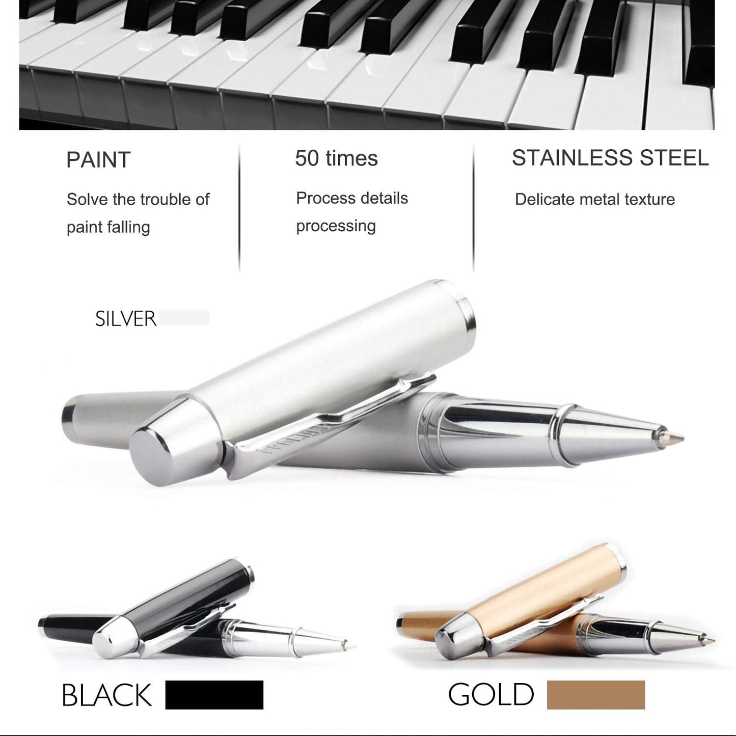 8 Pieces Replaceable Ballpoint Pen Refills Work for Most Brands Pens with Smooth Writing,Free-Flowing German Ink with Medium 0.5mm Ballpoint Tip(Black Refills and Length 4.4inch)