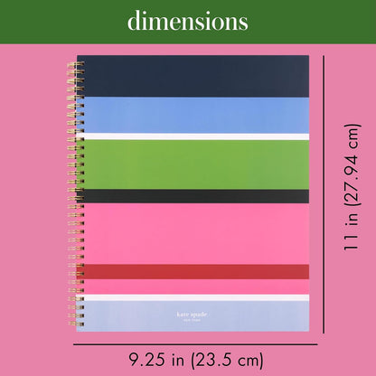kate spade new york Large College Ruled Notebook, 11" x 9.5" Spiral Notebook with 160 Pages