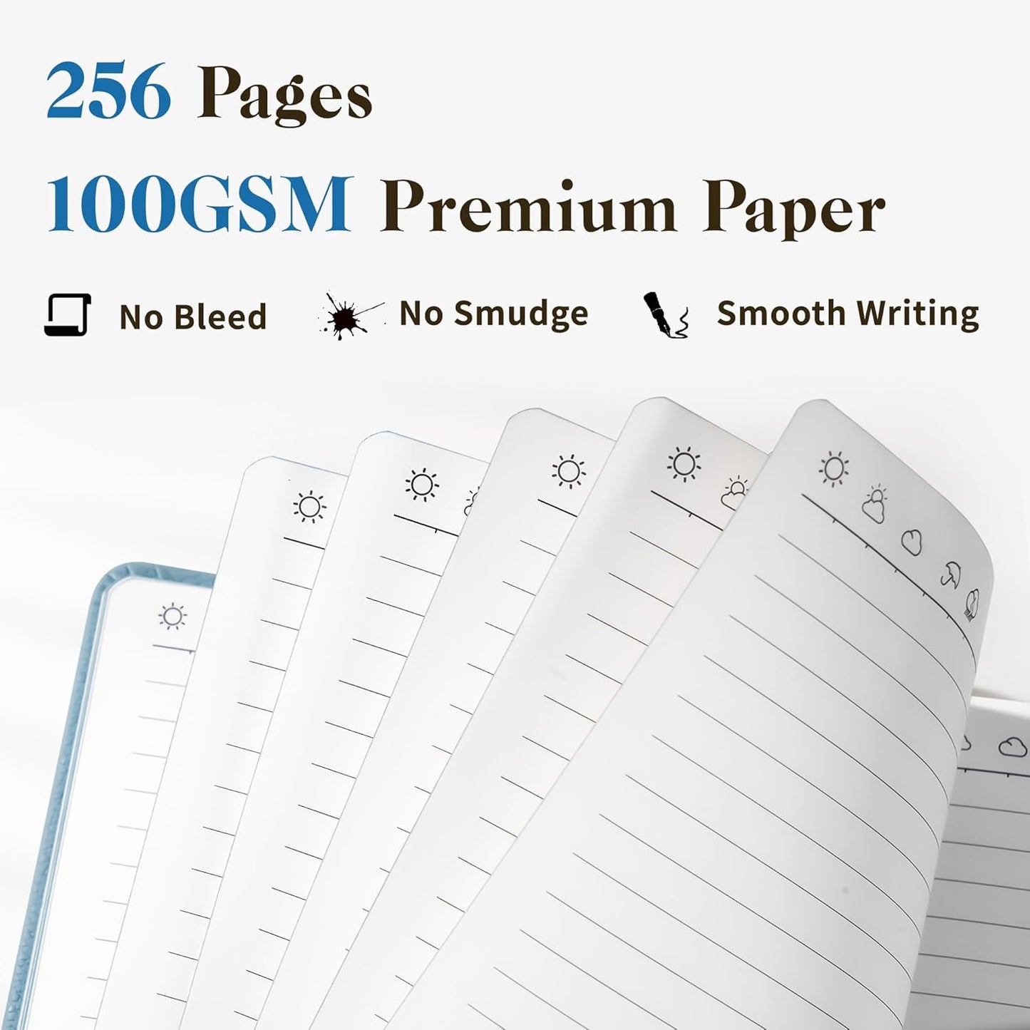 CAGIE Lined Journal for Men Women, Tree Growth Ring Leather Bound Journal Notebook, 256 Pages 100 GSM Journals for Writing, A5 Hardcover Journaling Notebooks for Work, Note Taking